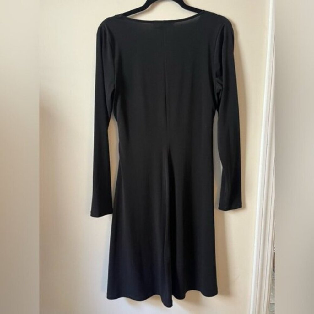 Michael Kors Black Long Sleeve Rhinestone Ring Midi Dress Y2K Glam Party LBD - Picture 2 of 6